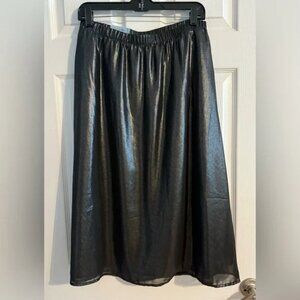 NWT Old Navy Metallic Black Midi Skirt – Size M